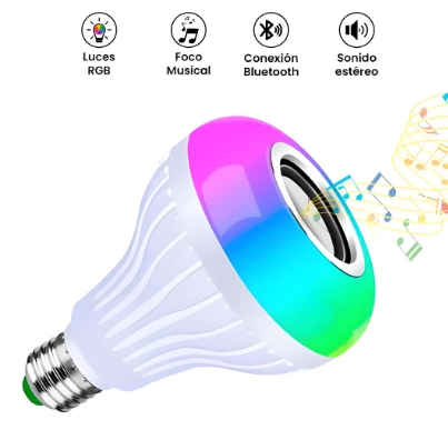 BOMBILLO PARLANTE LED RGB