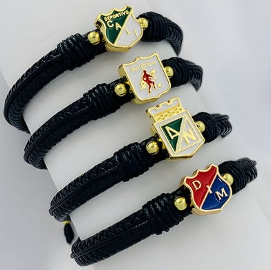 PULSERA EN CUERO FUTBOL COLOMBIANO