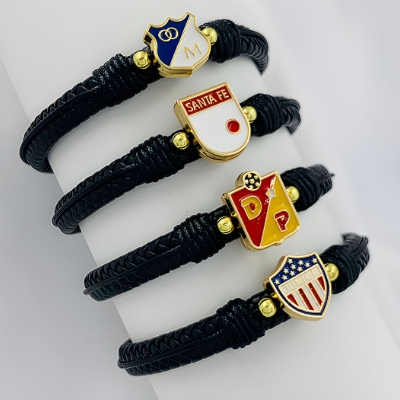 PULSERA EN CUERO FUTBOL COLOMBIANO