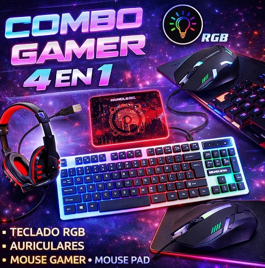 COMBO GAMER 4 EN 1 RGB