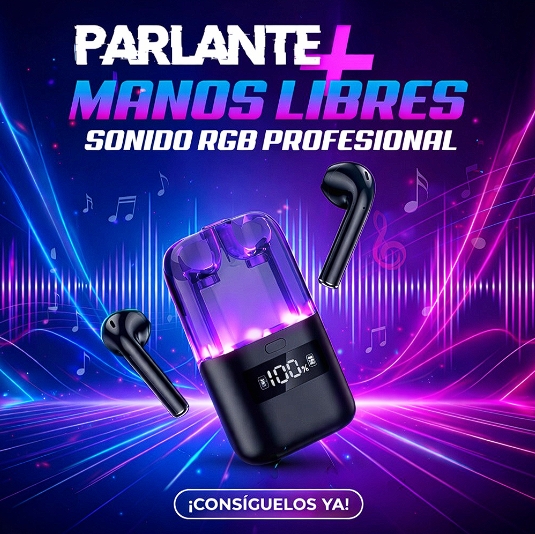 PARLANTE + AIRPODS RGB PROFESIONAL