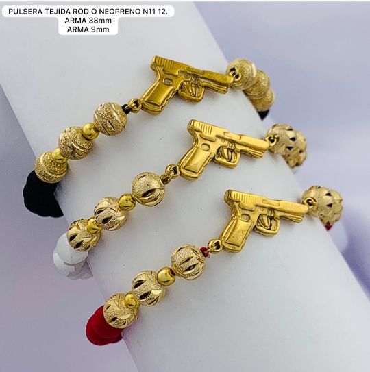 PULSERA TEJIDA EN RODIO NEOPRENO