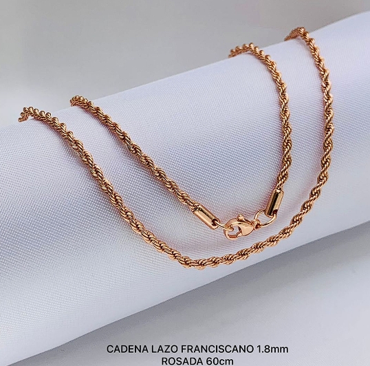CADENA LAZO ORO ROSA