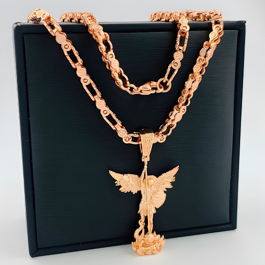 CADENA Y DIJE CH77 ORO ROSA