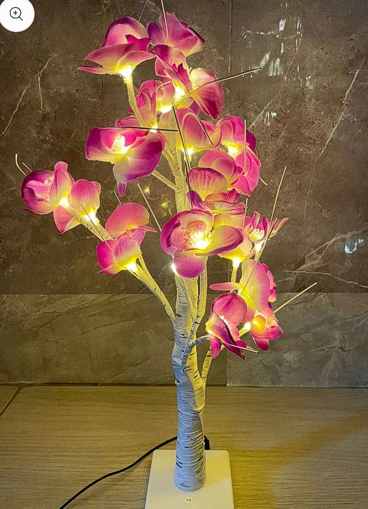 ARBOL LUZ CON FLORES 50CM