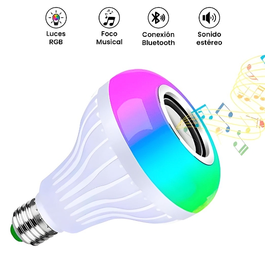 BOMBILLO PARLANTE LED RGB