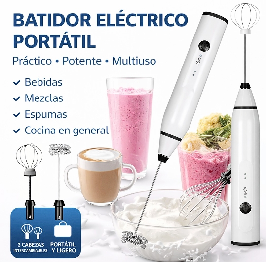 MINI BATIDOR RECARGABLE 2 EN 1