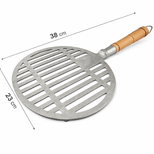 PARRILA EN ALUMINIO MANGO MADERA