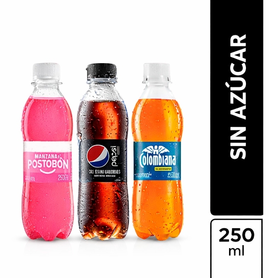 GASEOSA MULTI MARCAS SIN AZUCAR 250 ML